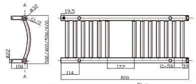 Stainless Steel 800mm high curved towel radiator models